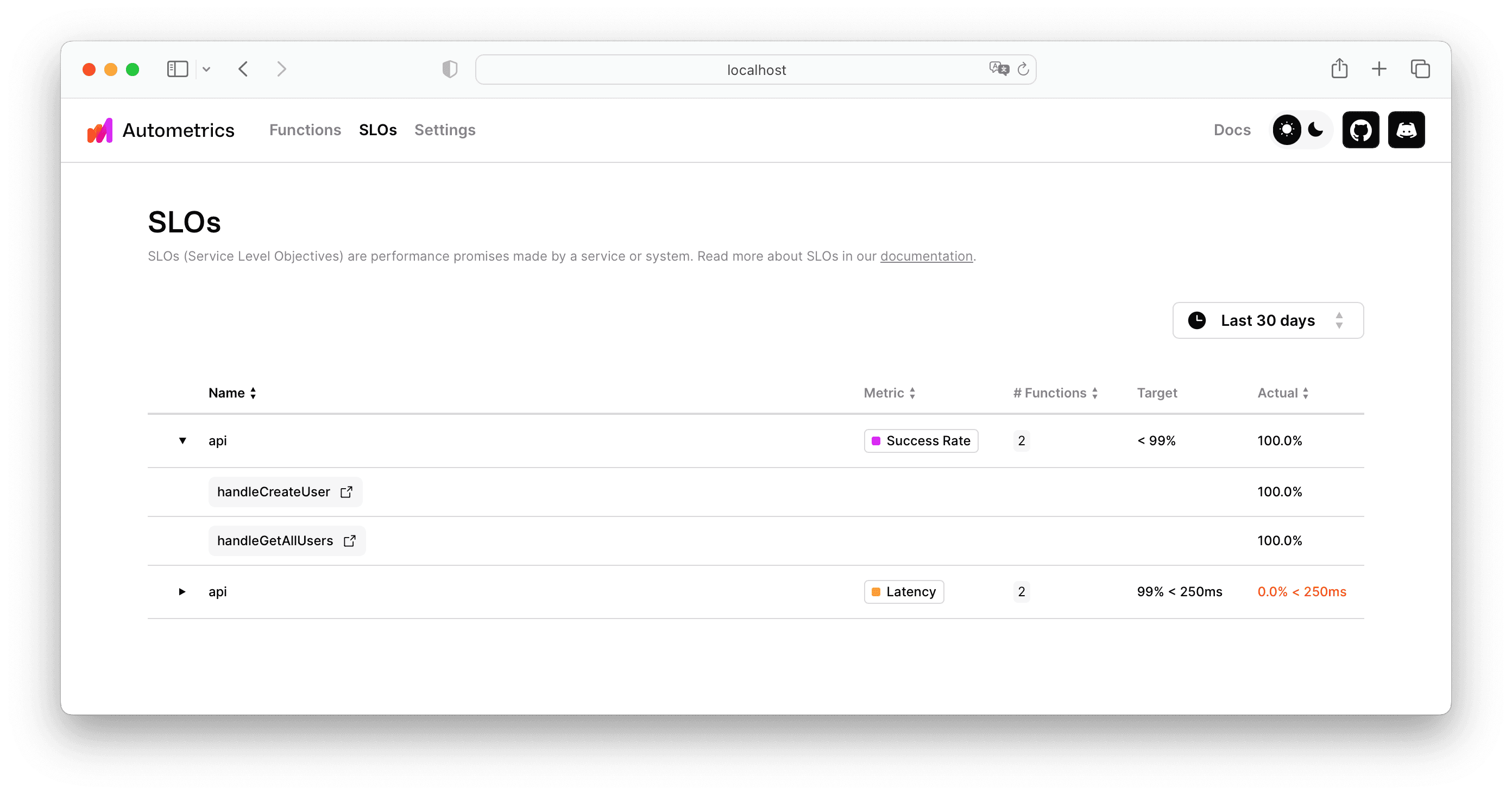 You can preview your SLOs in the Autometrics Explorer